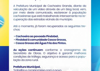 Gestão César Castro Intensifica Recuperação de Estradas Vicinais em Cachoeira Grande