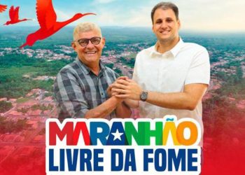 Prefeito Zé Martins e Orleans Brandão entregam cartões do programa ” Maranhão Livre da Fome” aos beneficiários de Bequimão.